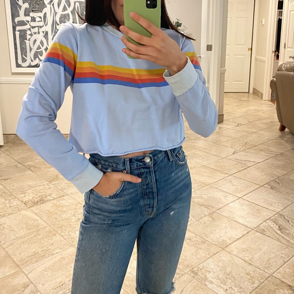 Cropped Blue Crewneck